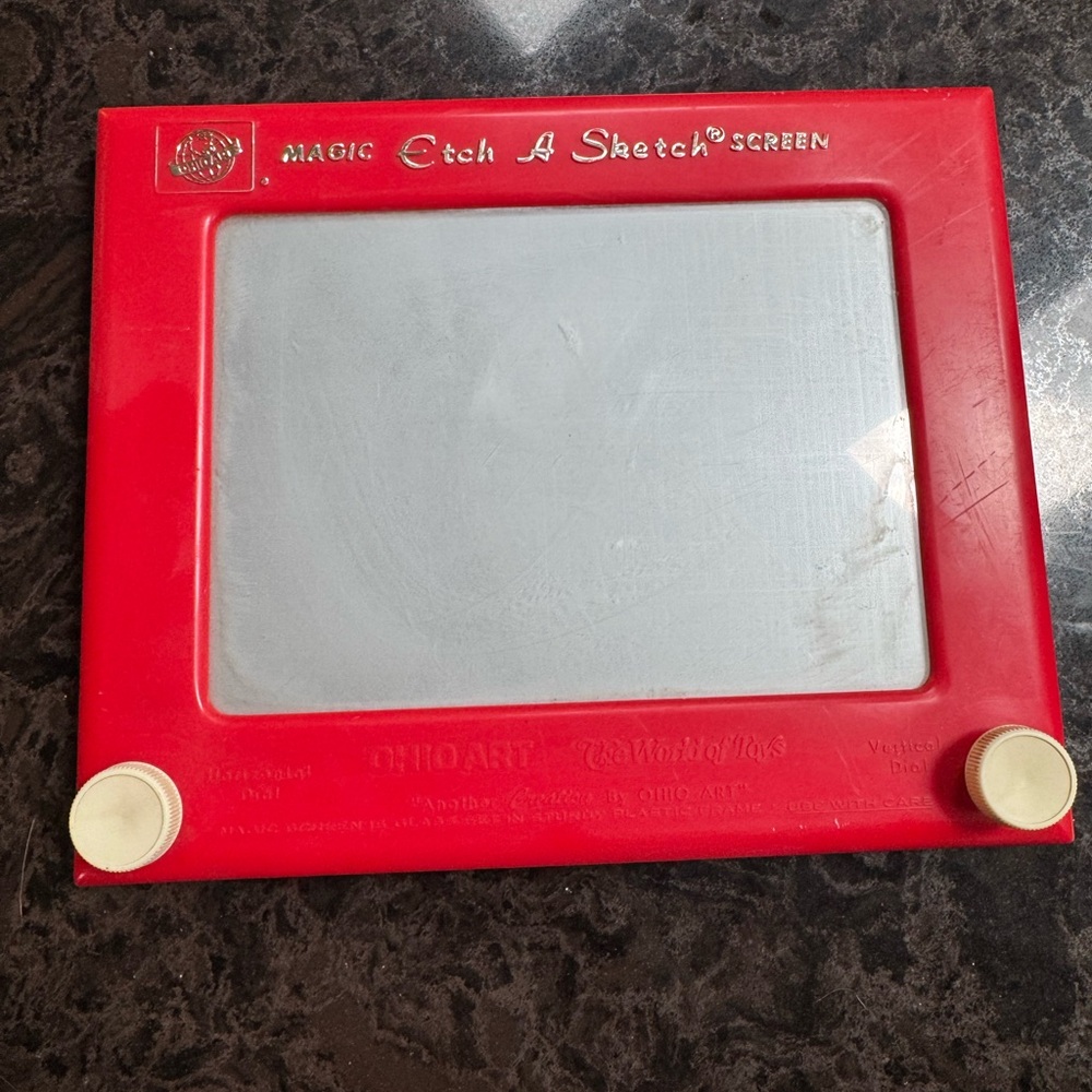 Spin Master Magic Etch-A-Sketch Glass Screen Drawing Toy‎ Red Frame